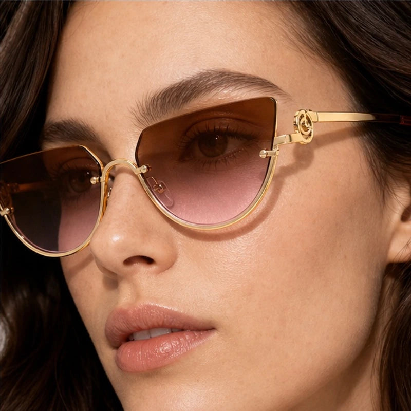 Noelle Sculpted Cat-Eye Shades - Sienna - cat-eye sunglasses - Eric Muller - Image 3