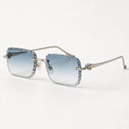 Nolan Rimless Rectangle Shades - Glacier - Sunglasses - Eric Muller - Image 1