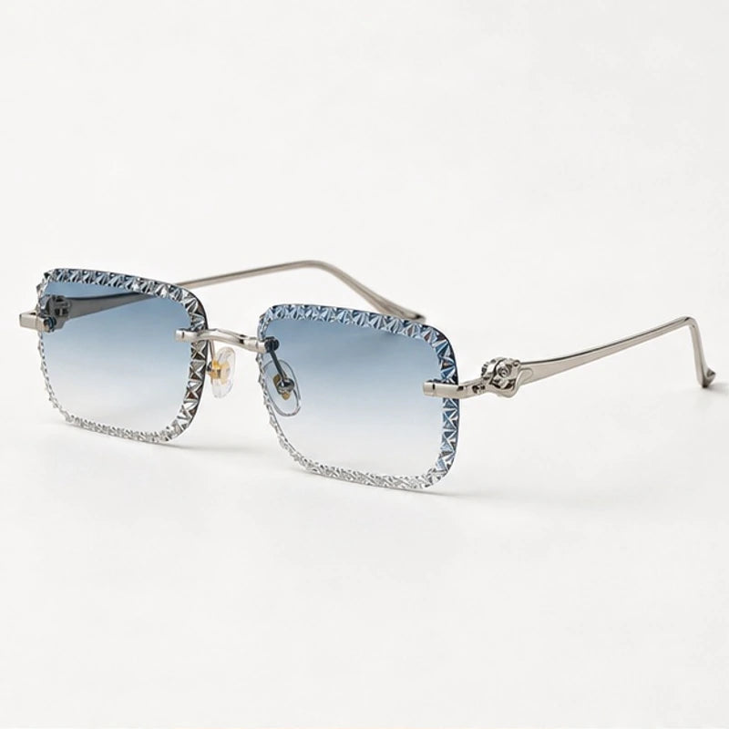 Nolan Rimless Rectangle Shades - Glacier - Sunglasses - Eric Muller - Image 1