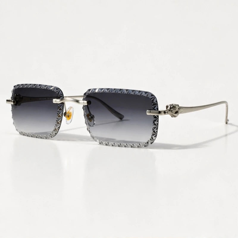 Nolan Rimless Rectangle Shades - Slate - rimless sunglasses - Eric Muller - Image 3