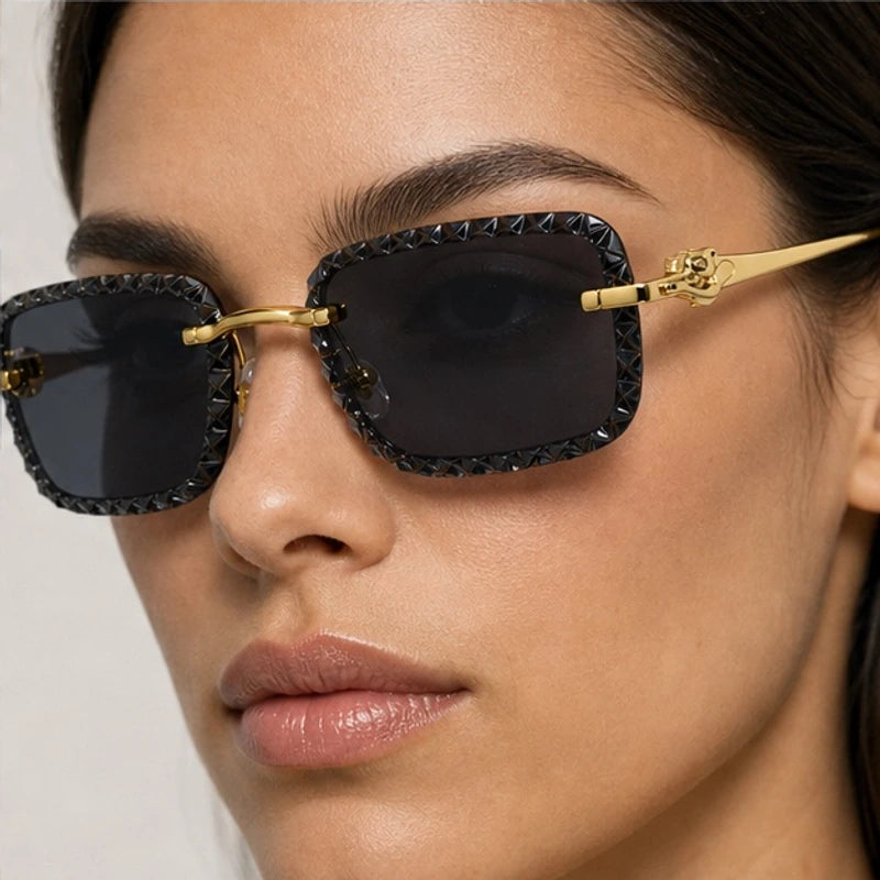 Nolan Rimless Rectangle Shades - Onyx - rimless sunglasses - Eric Muller - Image 3