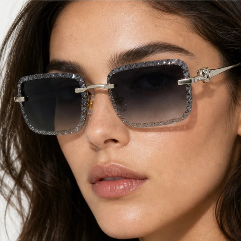 Nolan Rimless Rectangle Shades - Slate - Sunglasses - Eric Muller - Image 1
