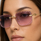 Nolan Rimless Rectangle Shades - Rose - rimless sunglasses - Eric Muller - Image 3
