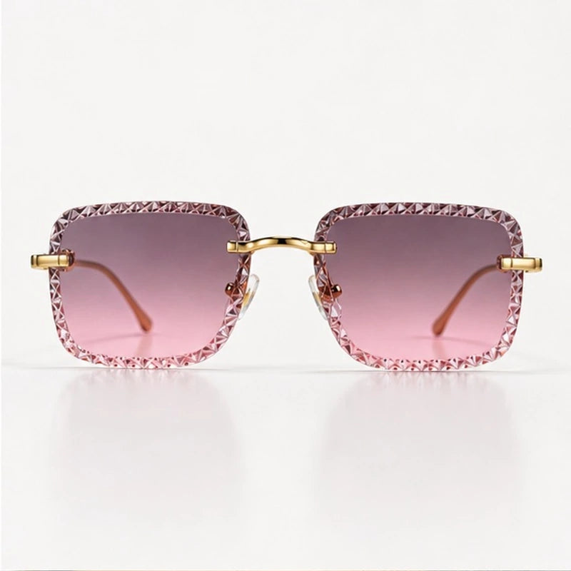 Nolan Rimless Rectangle Shades - Rose - sunglasses - Eric Muller - Image 2