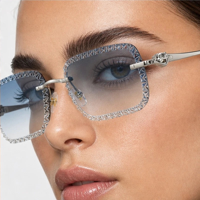 Nolan Rimless Rectangle Shades - Glacier - rimless sunglasses - Eric Muller - Image 3