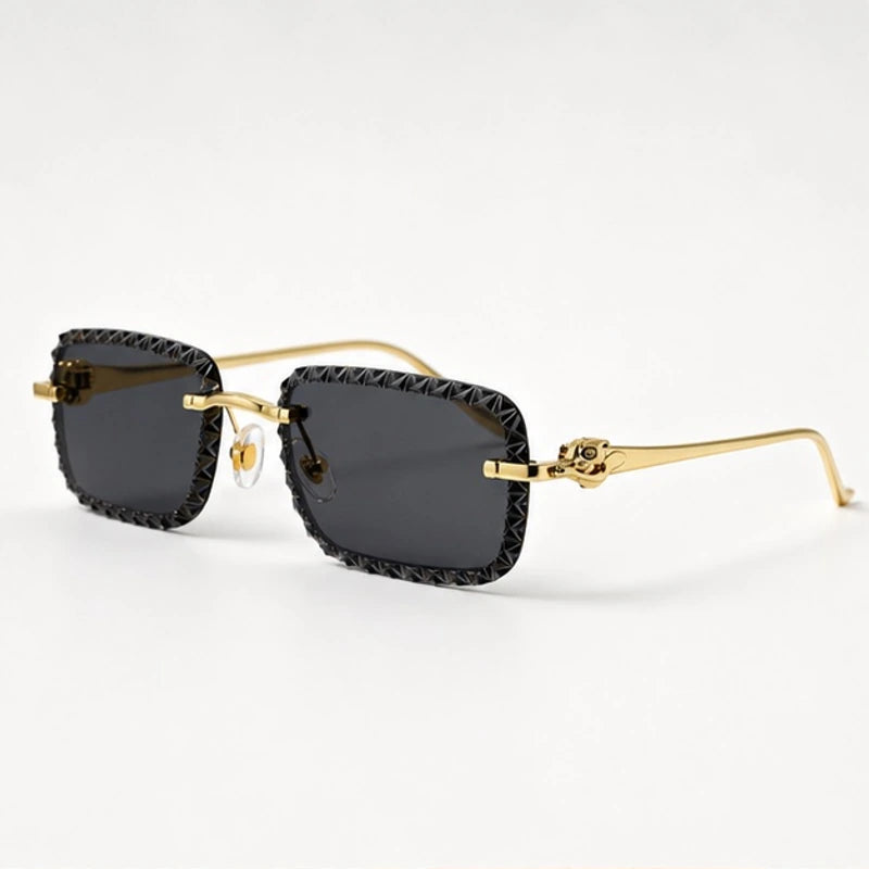 Nolan Rimless Rectangle Shades - Onyx - Sunglasses - Eric Muller - Image 1