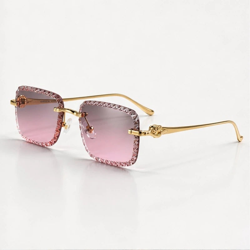 Nolan Rimless Rectangle Shades - Rose - Sunglasses - Eric Muller - Image 1