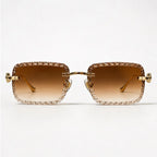 Nolan Rimless Rectangle Shades - Amber - sunglasses - Eric Muller - Image 2
