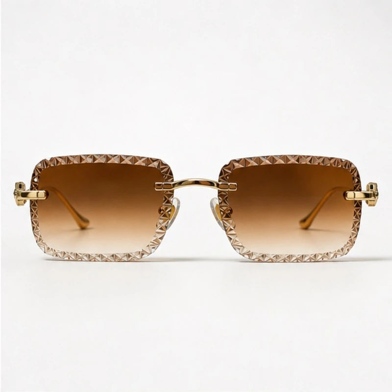 Nolan Rimless Rectangle Shades - Amber - sunglasses - Eric Muller - Image 2