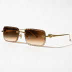 Nolan Rimless Rectangle Shades - Amber - Sunglasses - Eric Muller - Image 1