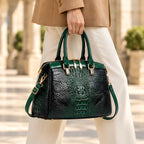 Orabella Women's Structured Croc-Embossed Leather Handbag - Verde - male - Eric Muller - Image 3