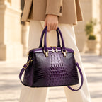 Orabella Women's Structured Croc-Embossed Leather Handbag - Amethyst - male - Eric Muller - Image 3