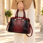 Orabella Women's Structured Croc-Embossed Leather Handbag - Bordeaux - Men's Accessories > Handbags > Structured Handbags - Eric Muller - Image 2