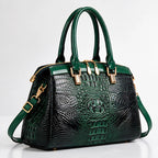 Orabella Women's Structured Croc-Embossed Leather Handbag - Verde - Men's Accessories > Handbags > Structured Handbags - Eric Muller - Image 1
