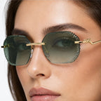 Oricco Rimless Shades - Sage - rimless sunglasses - Eric Muller - Image 3