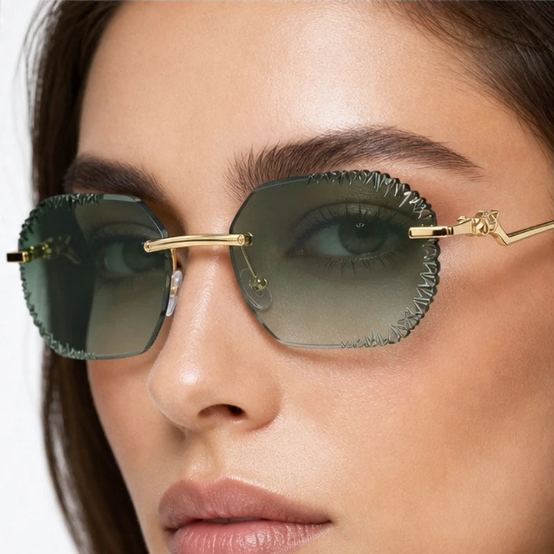 Oricco Rimless Shades - Sage - rimless sunglasses - Eric Muller - Image 3