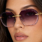 Oricco Rimless Shades - Violet - rimless sunglasses - Eric Muller - Image 3