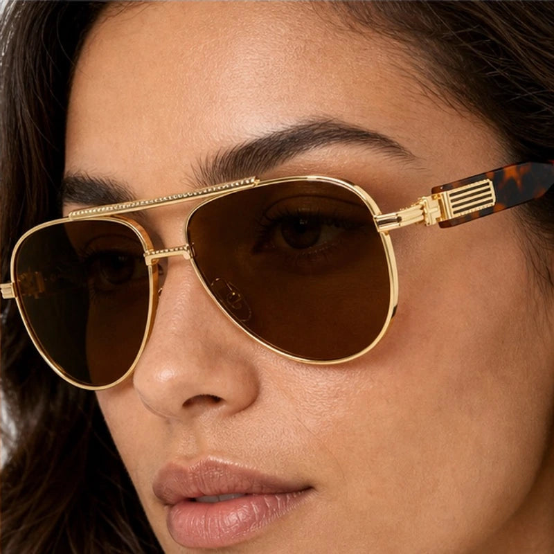 Orin Double-Bridge Aviator Shades - Espresso - double-bridge - Eric Muller - Image 4