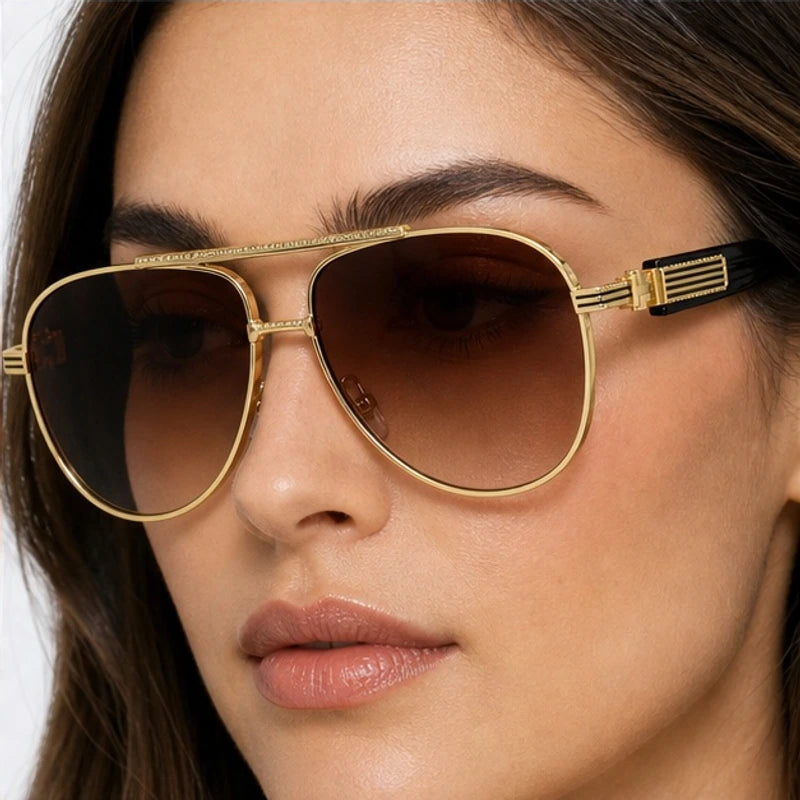 Orin Double-Bridge Aviator Shades - Mocha - double-bridge - Eric Muller - Image 4