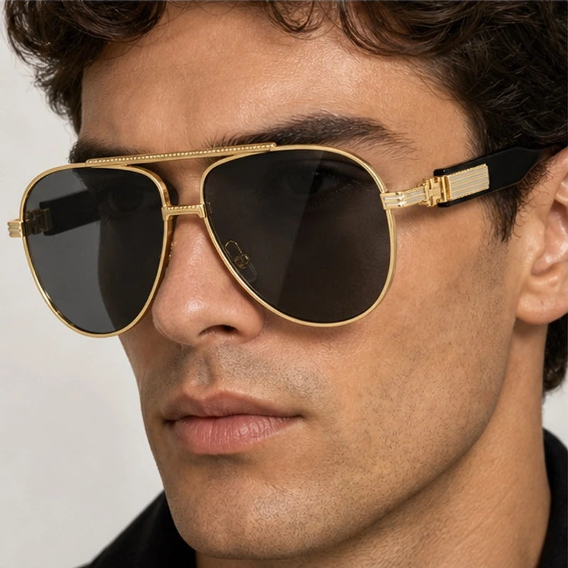 Orin Double-Bridge Aviator Shades - Onyx - aviator sunglasses - Eric Muller - Image 3