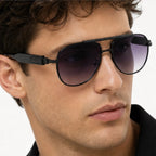 Orin Double-Bridge Aviator Shades - Graphite - aviator sunglasses - Eric Muller - Image 3