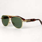 Orin Double-Bridge Aviator Shades - Olive - Sunglasses - Eric Muller - Image 1
