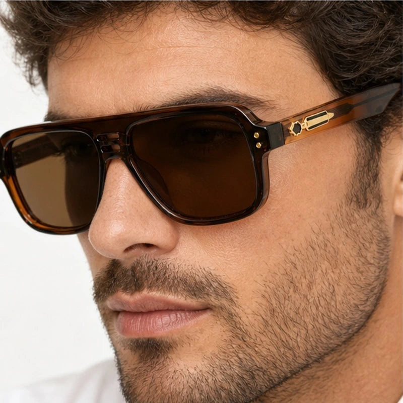 Orson Square Pilot Sunglasses - Sienna - square pilot sunglasses - Eric Muller - Image 3