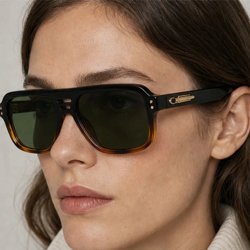 Orson Square Pilot Sunglasses - Sage - pilot frame sunglasses - Eric Muller - Image 4