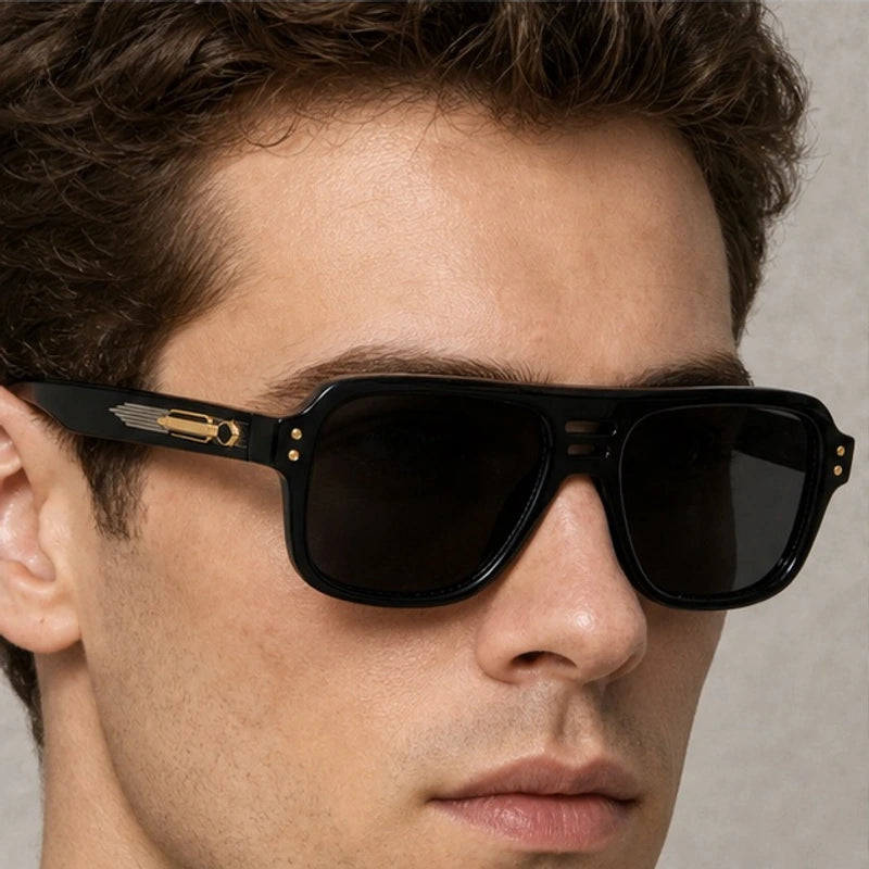 Orson Square Pilot Sunglasses - Raven - square pilot sunglasses - Eric Muller - Image 3