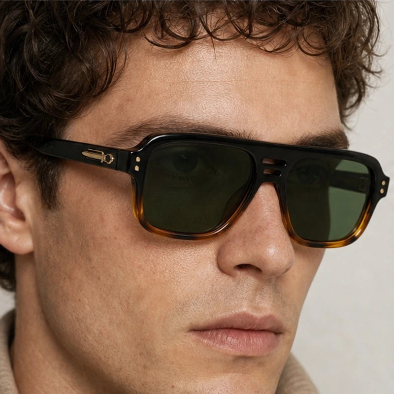 Orson Square Pilot Sunglasses - Sage - square pilot sunglasses - Eric Muller - Image 3