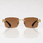 Perla Rectangular Rimless Shades - Cognac - sunglasses - Eric Muller - Image 2