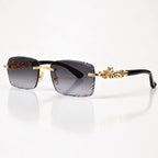 Perla Rectangular Rimless Shades - Smoke - Sunglasses - Eric Muller - Image 1