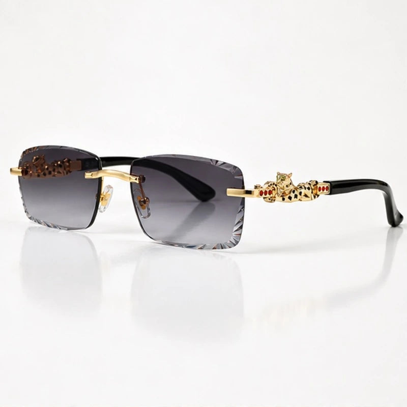Perla Rectangular Rimless Shades - Smoke - Sunglasses - Eric Muller - Image 1