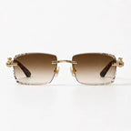 Perla Rectangular Rimless Shades - Espresso - sunglasses - Eric Muller - Image 2