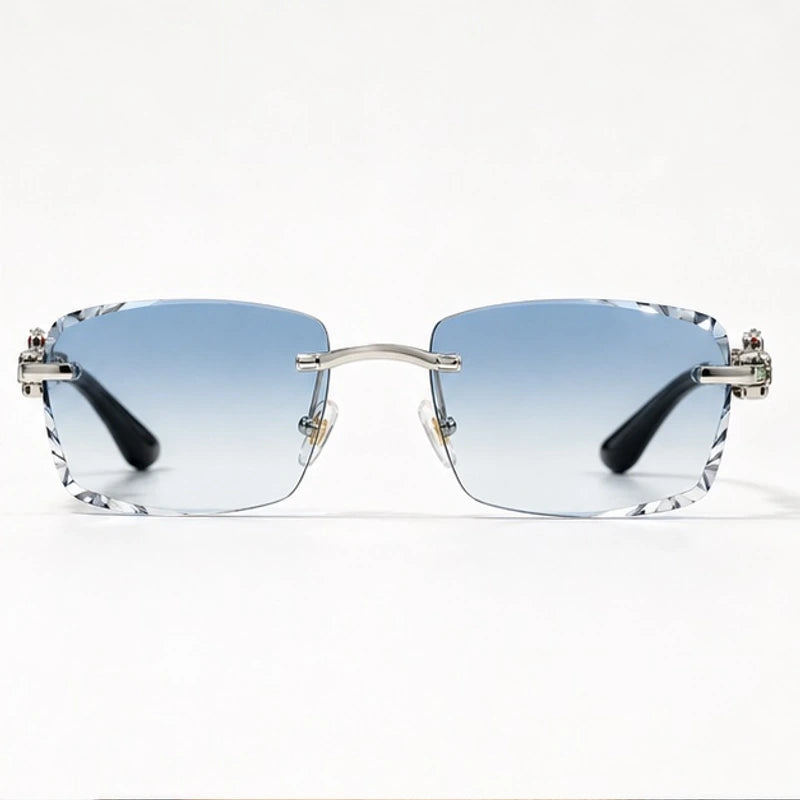 Perla Rectangular Rimless Shades - Glacier - sunglasses - Eric Muller - Image 2