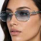 Perla Rectangular Rimless Shades - Glacier - rimless sunglasses - Eric Muller - Image 3