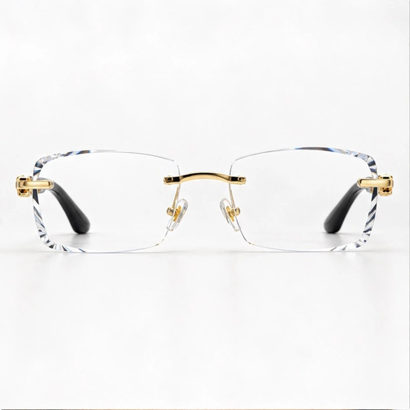 Perla Rectangular Rimless Shades - Crystal - sunglasses - Eric Muller - Image 2