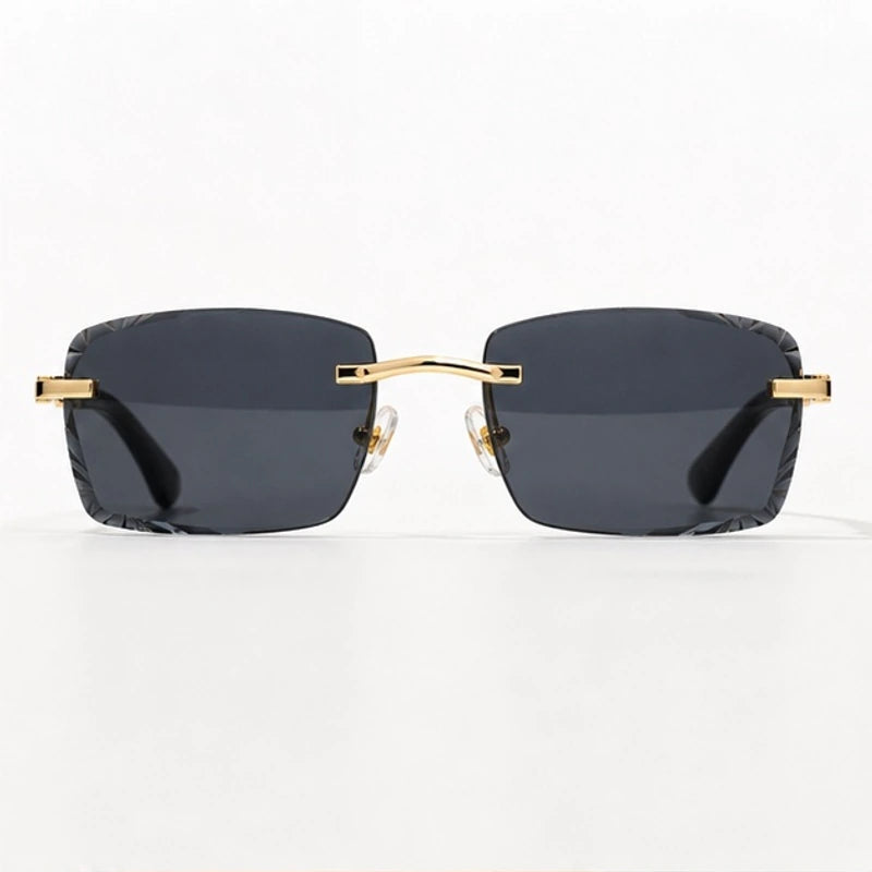 Perla Rectangular Rimless Shades - Onyx - sunglasses - Eric Muller - Image 2