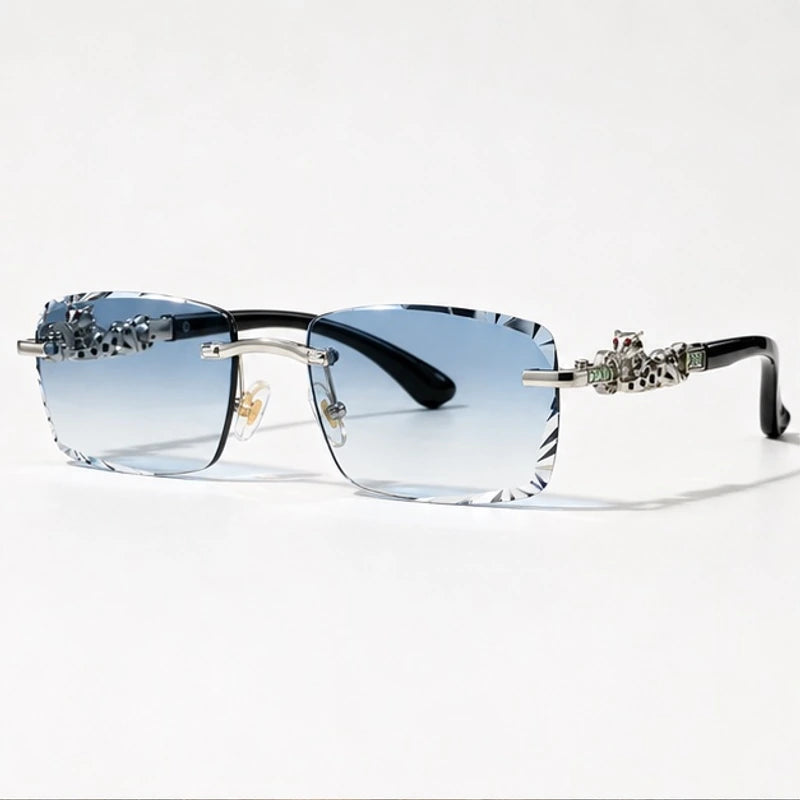 Perla Rectangular Rimless Shades - Glacier - Sunglasses - Eric Muller - Image 1