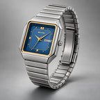 Quillan Men's Square Day-Date Watch 38mm - Silver Blue - Men's Accessories > Watches > Dress Watches - Eric Muller - Image 1