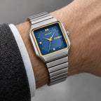 Quillan Men's Square Day-Date Watch 38mm - Silver Blue - watch - Eric Muller - Image 3