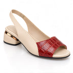 Raina Women's Open-Toe Sandal Heels - Red - Women's Footwear > Sandals > Low-Heel Sandals - Eric Muller - Image 1