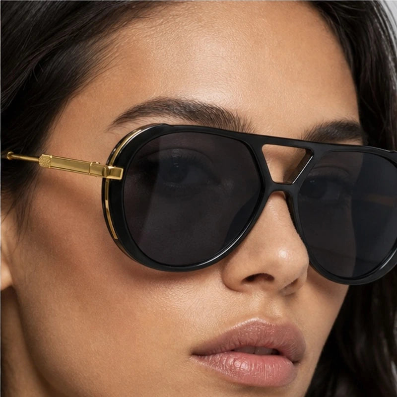 Ravello Oversized Aviator Shades - Onyx - aviator sunglasses - Eric Muller - Image 3