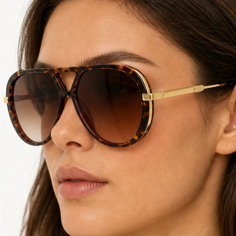 Ravello Oversized Aviator Shades - Amber - aviator sunglasses - Eric Muller - Image 3