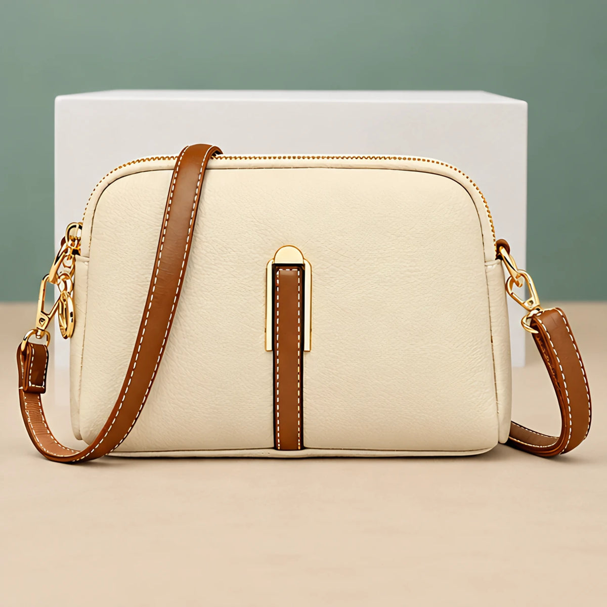 Rhea Women's Two-Tone Crossbody Bag - Beige - cat:women-bags - Eric Muller - Image 4