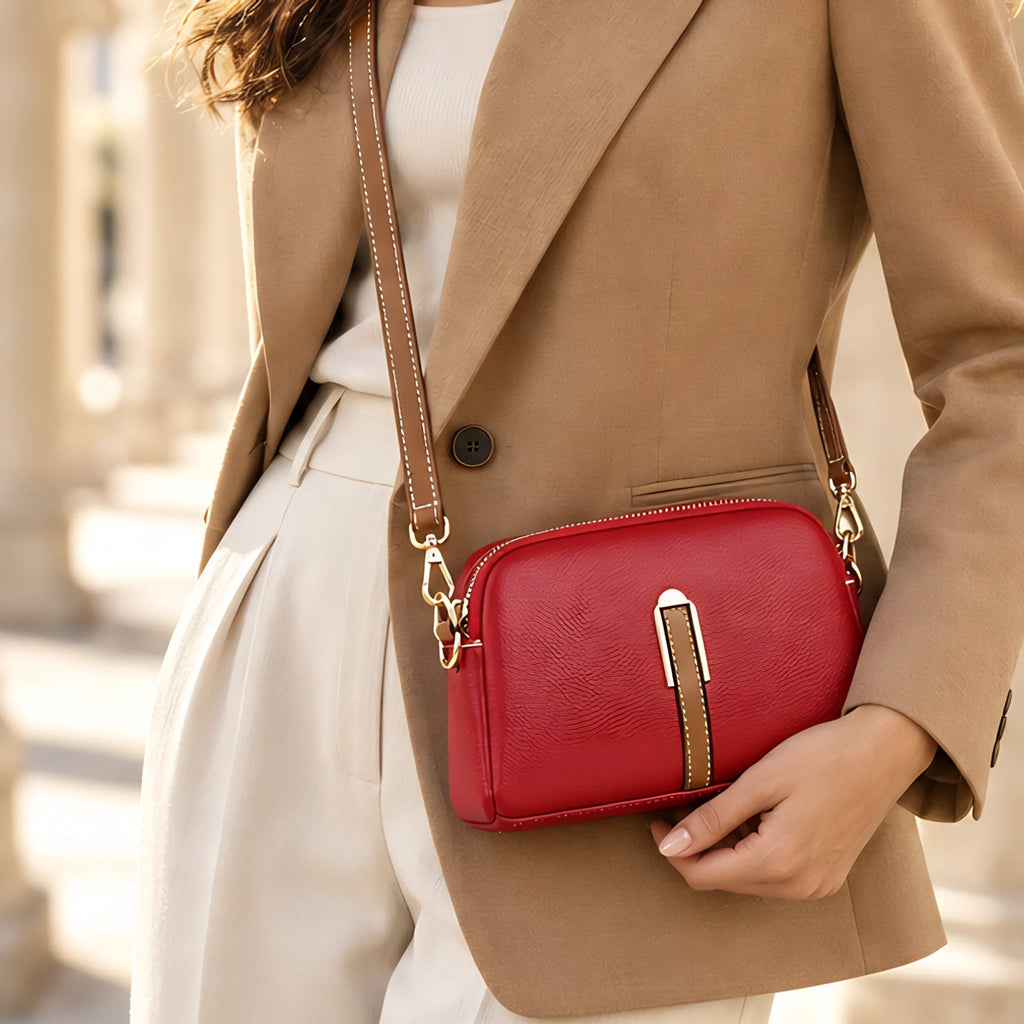 Rhea Women's Two-Tone Crossbody Bag - Red - Women's Accessories > Bags > Crossbody Bags - Eric Muller - Image 1