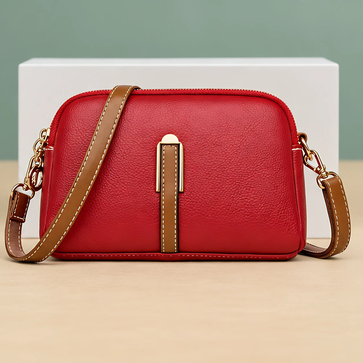 Rhea Women's Two-Tone Crossbody Bag - Red - cat:women-bags - Eric Muller - Image 4