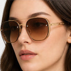 Rivvola Aviator Shades - Cognac - metal frame - Eric Muller - Image 4