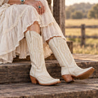 Rosemont Women's Orthopedic Cowboy Boots with Western Stitching - White - Shoes - Eric Muller - Image 2