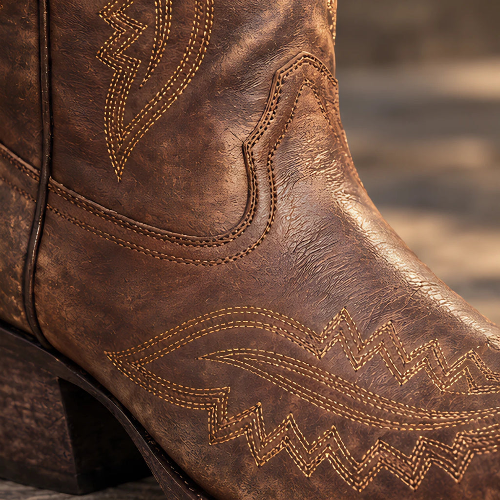 Rosemont Women's Orthopedic Cowboy Boots with Western Stitching - Chocolate Brown - female - Eric Muller - Image 4